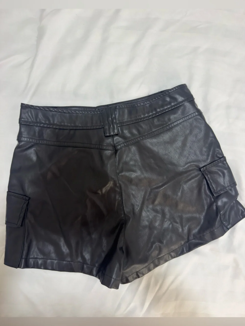Women’s Black Faux Leather Shorts